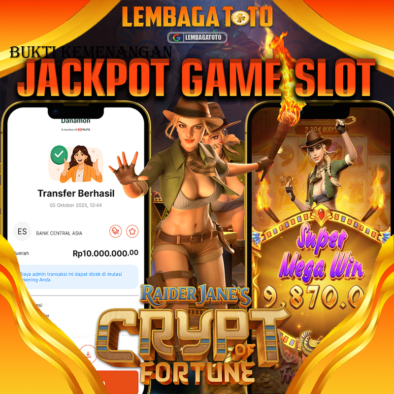 BUKTI JACKPOT 06 OCTOBER LEMBAGATOTO RAIDER JANE'S CRYPT OF FORTUNE Rp.10.000.000,- LUNAS