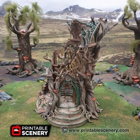 Dn-D-Terrain-Elf-Elven-Lost-Library-Dn-D-D-D-28mm-Miniature-Terr