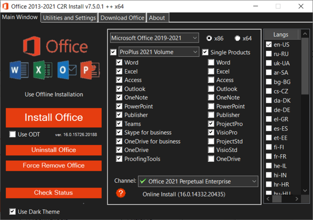 Office 2013-2021 C2R Install / Install Lite 7.7.3