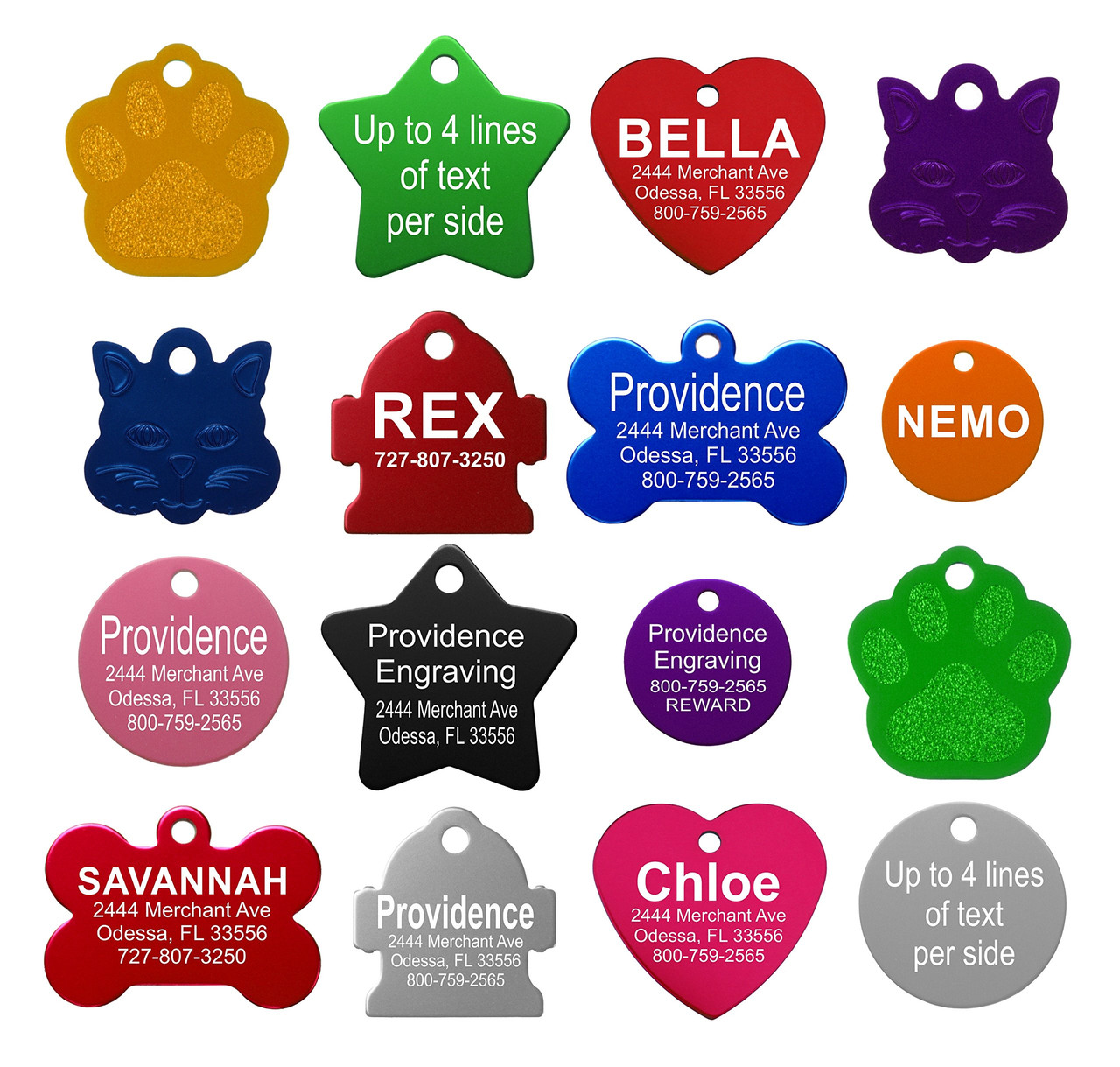 Providence Engraving Anodized Aluminum Personalized Pet Tag