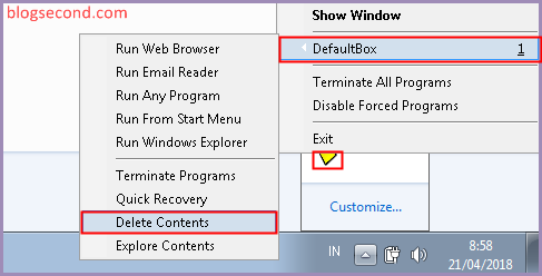 Menghapus Data pada Sandboxie