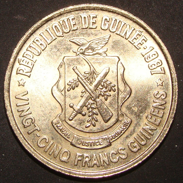 25 Francos guineanos. Guinea (1987) GUI-25-Francos-1987-anv