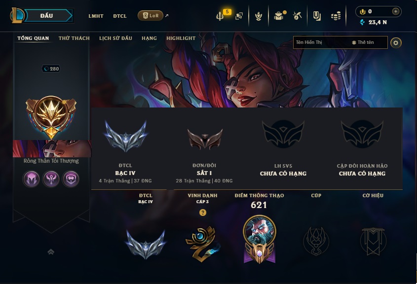 Acc LMHT # - Không Khung