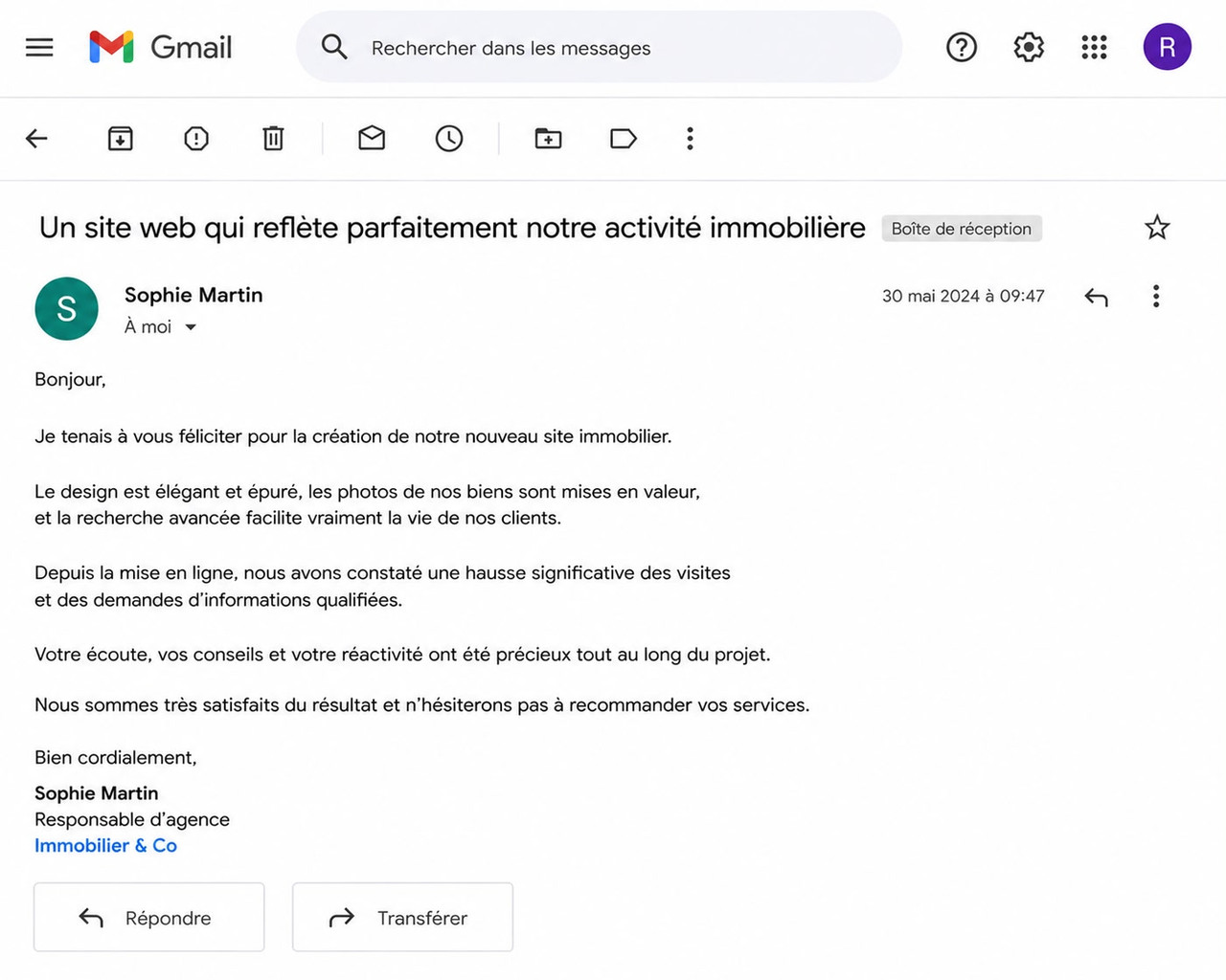 Témoignage client RapideWeb