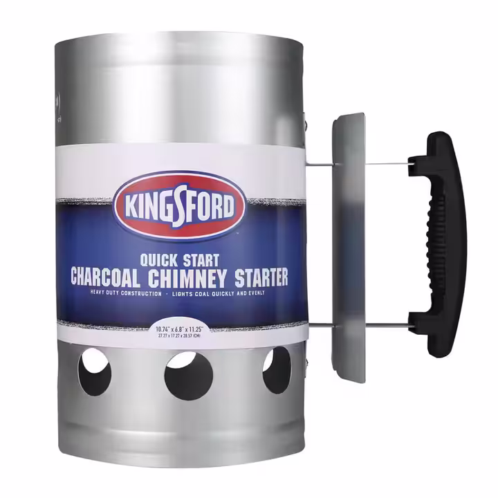 Kingsford chimney starter filled with charcoal