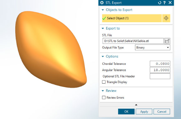 STL Export Setting in NX