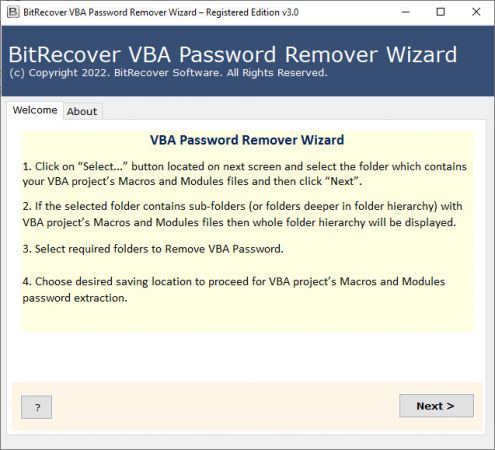 BitRecover VBA Password Remover Wizard v3.1