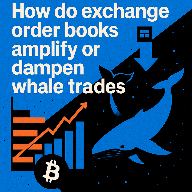 How do exchange order books amplify or dampen whale trades