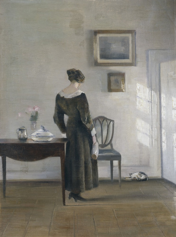 1-Carl-Holsoe-Interior-with-Woman-and-Cat1457615983