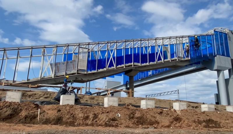 Пешеходный переход до остекления