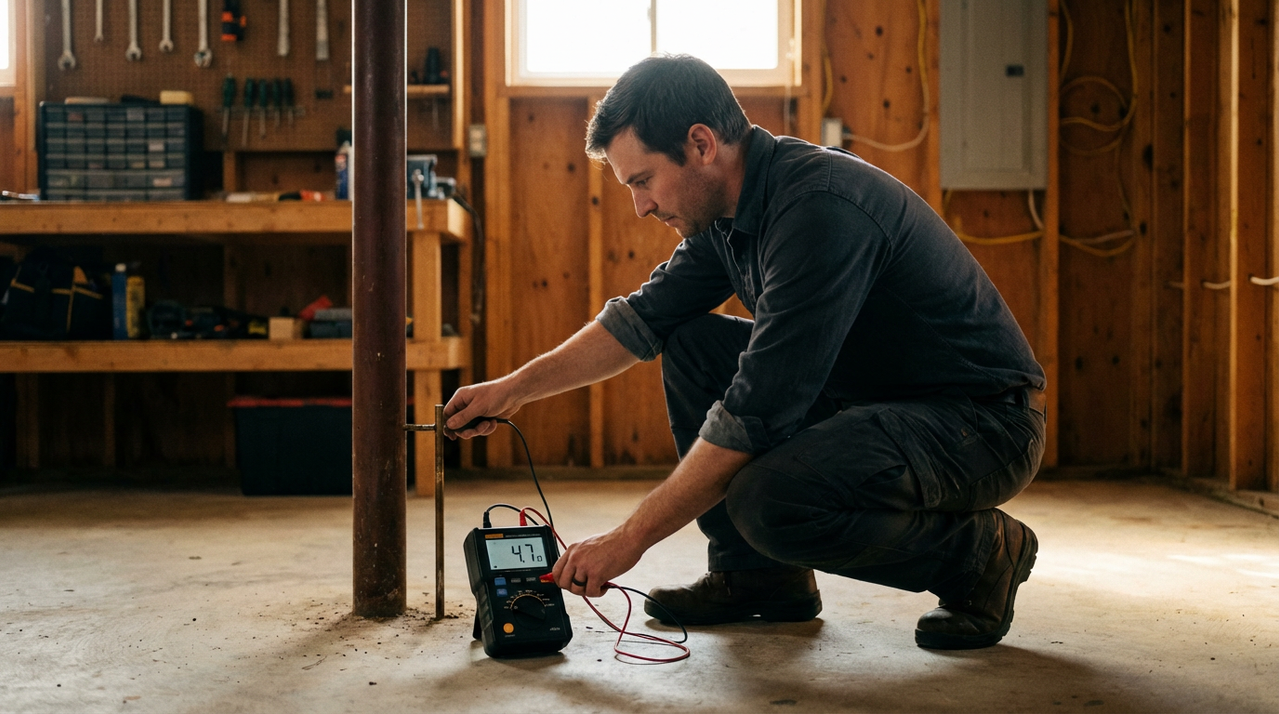 Измерение сопротивления заземления с помощью омметра в частном доме