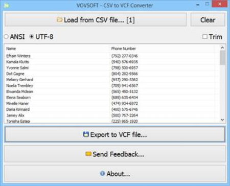 VovSoft CSV to VCF Converter 1.7 Portable