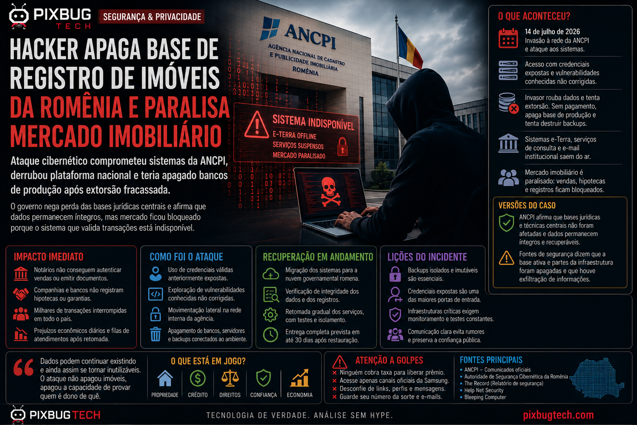 Ataque ao cadastro imobiliário da Romênia paralisa transações e revela o risco de digitalizar o Estado sem proteger sua memória