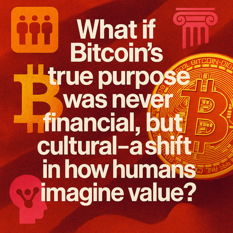What if Bitcoin’s true purpose was never financial, but cultural — a shift in how humans imagine value?