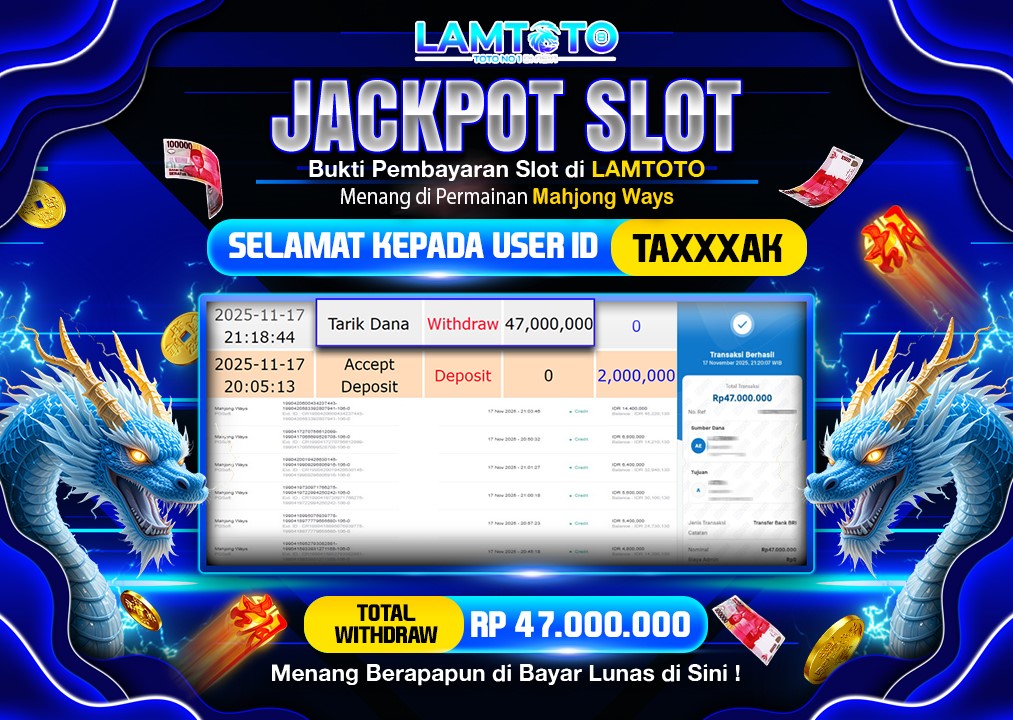 BUKTI JACKPOT LUNAS LAMTOTO