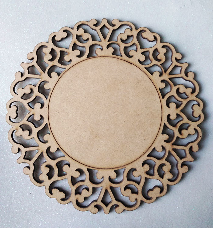 Tabla Redonda arabesco Laser mdf de 15cm