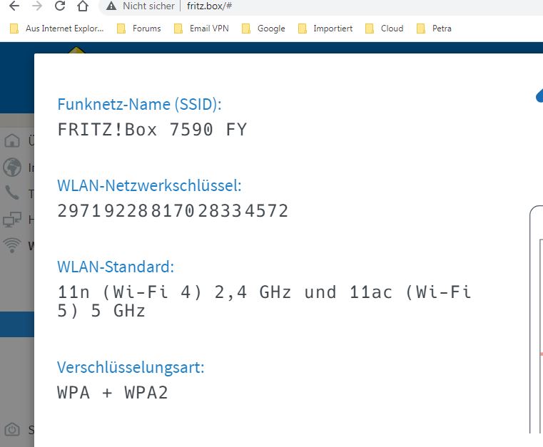 fritz box  change to  WPA WPA2