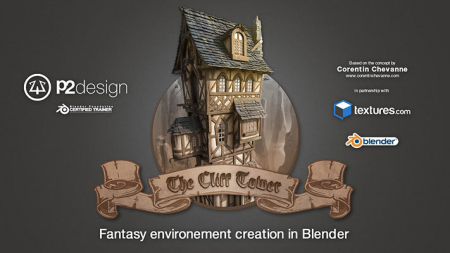 The Cliff Tower Fantasy   Blender 3D   Full course