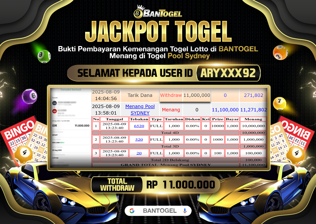 BUKTI JACKPOT LUNAS BANTOGEL