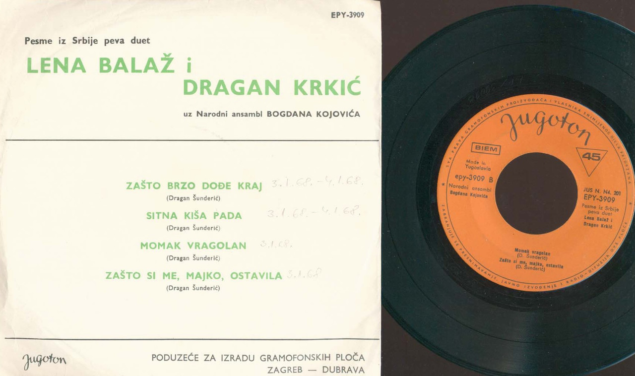 Lena Balaz & Dragan Krkic - 1968 - Zasto brzo do