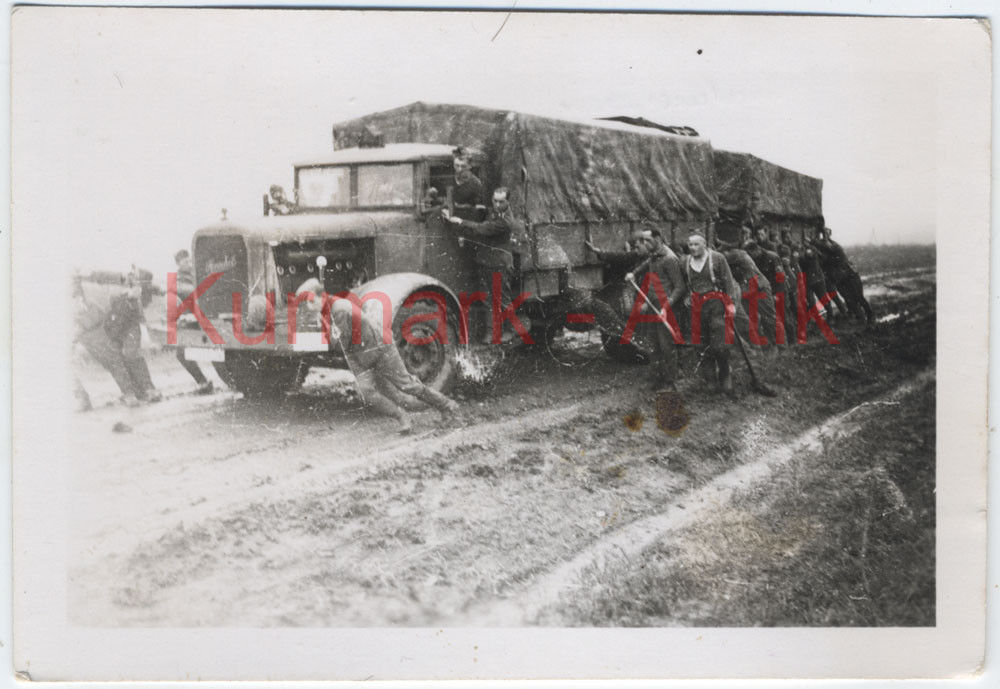 Foto Wehrmacht OKH Fernlast Thermo Kol. 886 LKW Büssing Magirus 