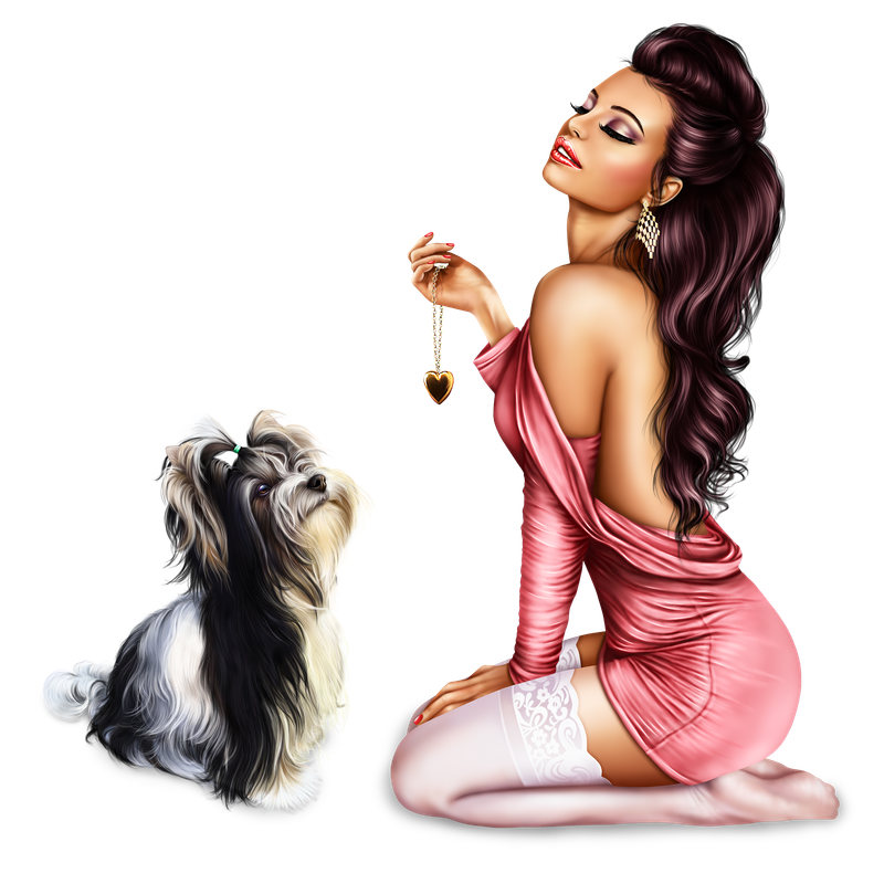 Girl With Briewer Yorkie 143