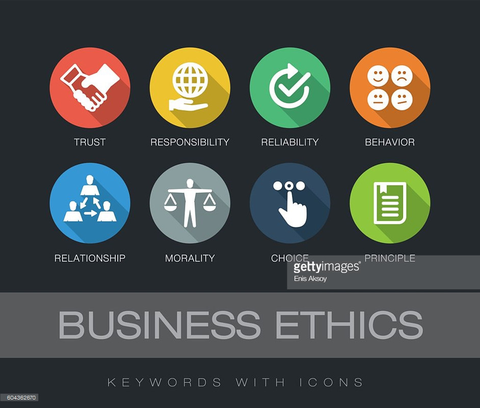 business-ethics-keywords-with-icons-vector-id604362670