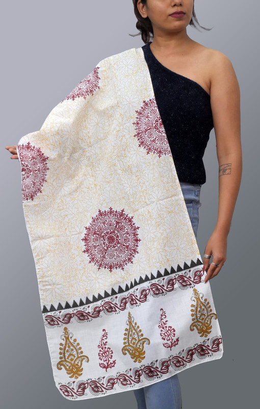 Mandala Charm Handblock Printed Cotton Stole
