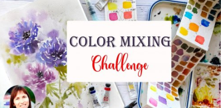 Loose Flowers in Watercolors Challenge: master your Color Mixing skills