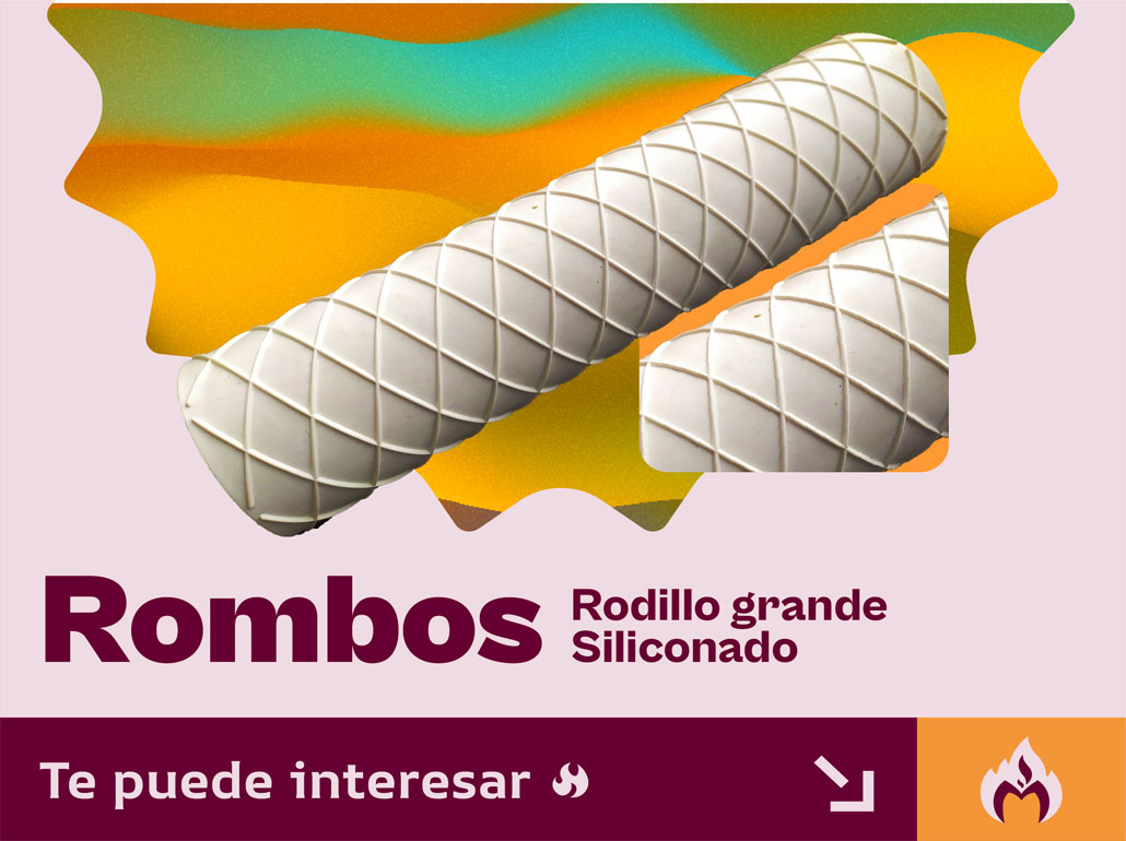 Rodillo siliconado punta diamante para fondant y repostería