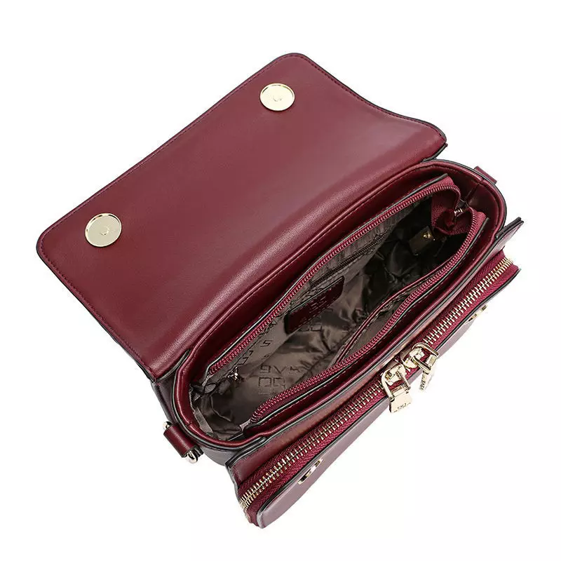 Women's Handheld bag with Detachable strap by SAGA, Color Maroon
