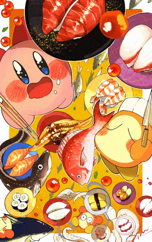 kirby-and-waddle-dee-kirby-drawn-by-simo