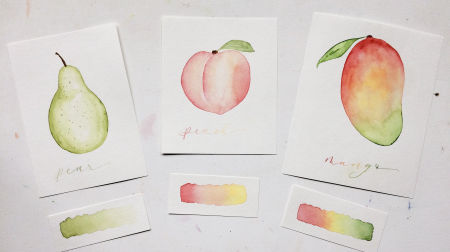 Create Watercolor Gradients + Paint Fruit