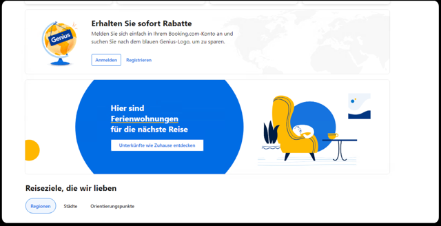 Booking.com Werbeeinblendung Booking.com Werbeeinblendung