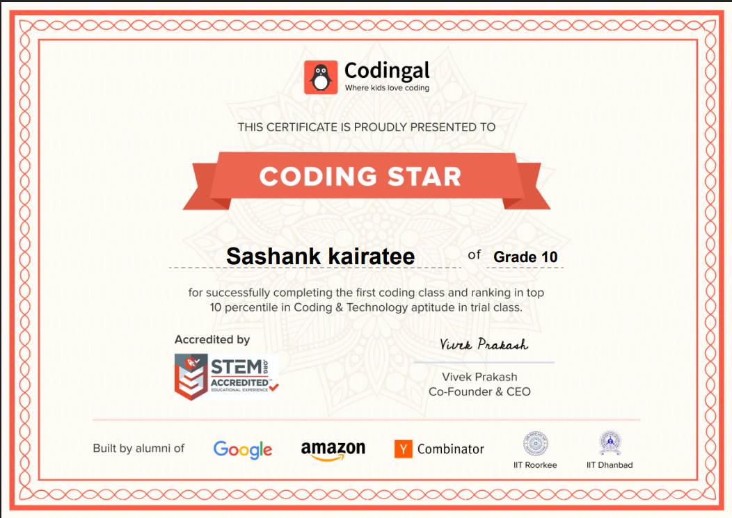 Coding Star (Top 10 Percentile)