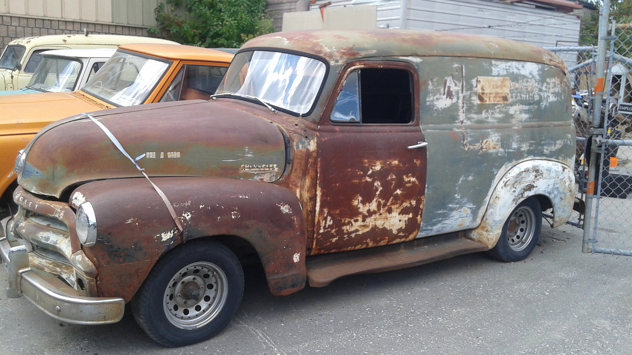 5) '54 Chevy Panel Truck