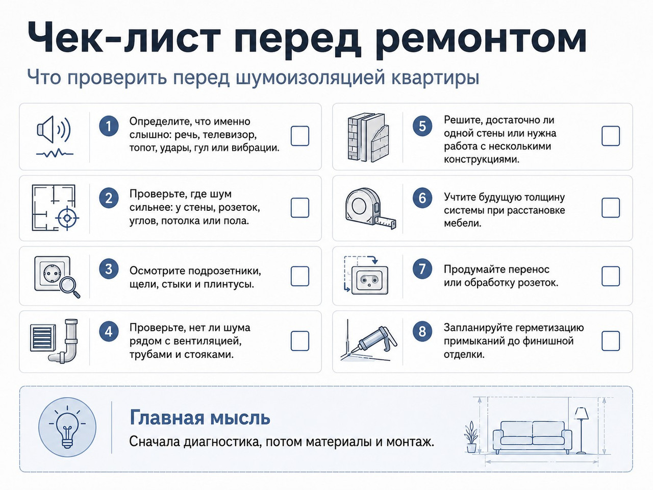 чек-лист перед ремонтом