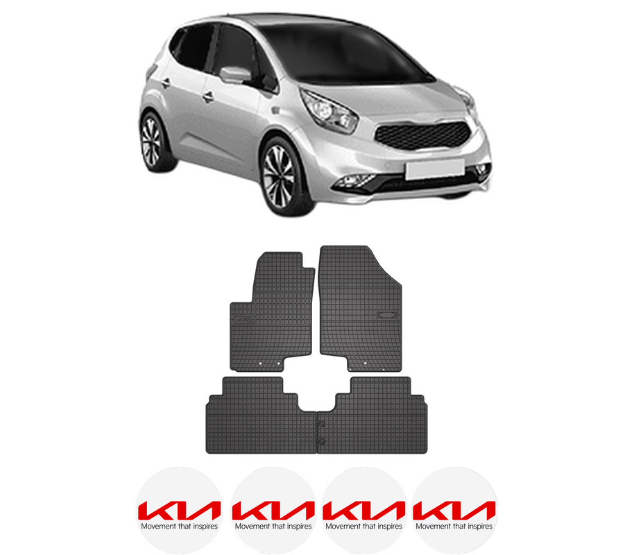Set covorase presuri KIA VENGA Hatchback Van (YN) din 2015, auto, din cauciuc thermoplastic, 4 Stickere auto cu KIA