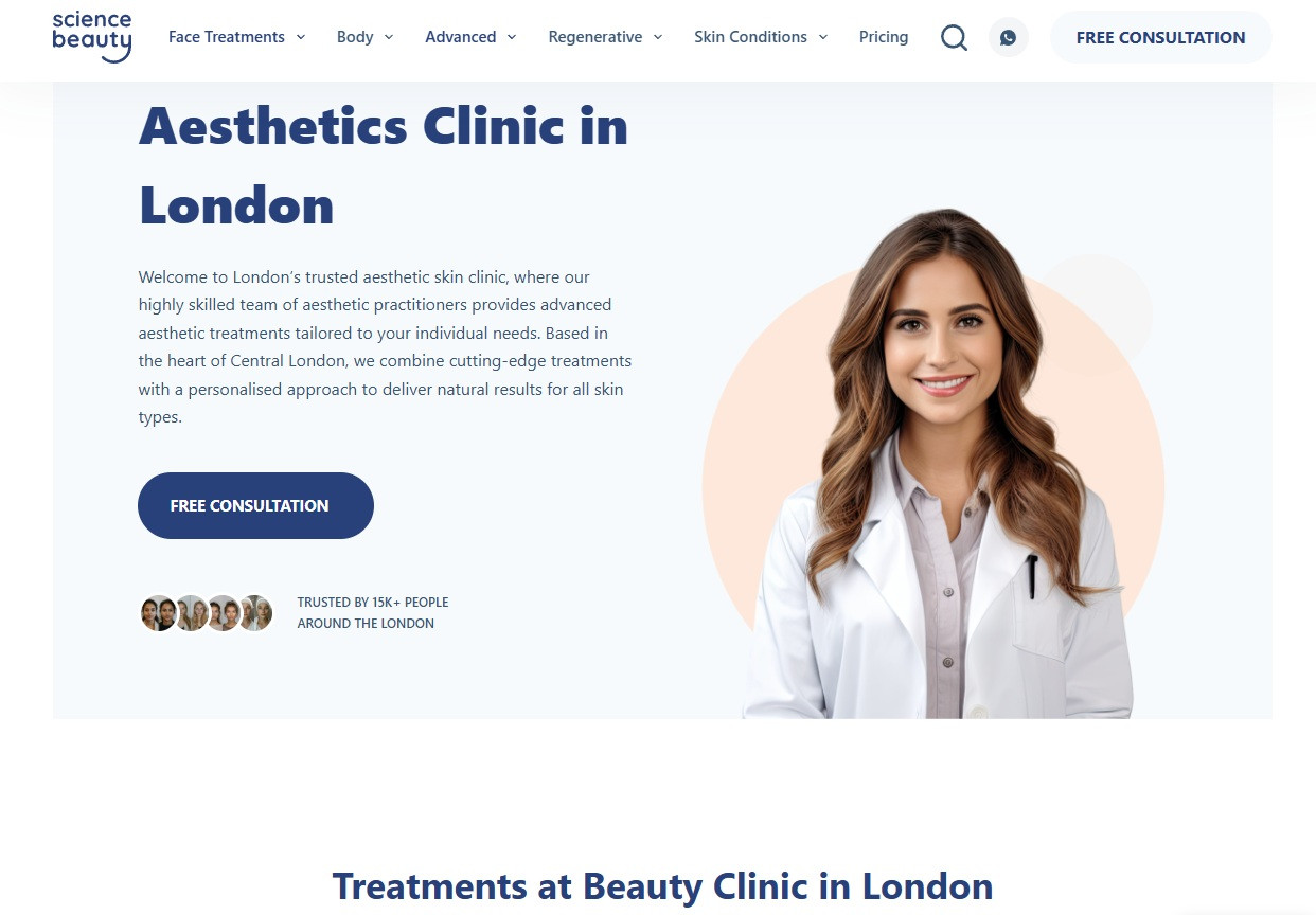 Sciencebeauty london clinic interior in central london.