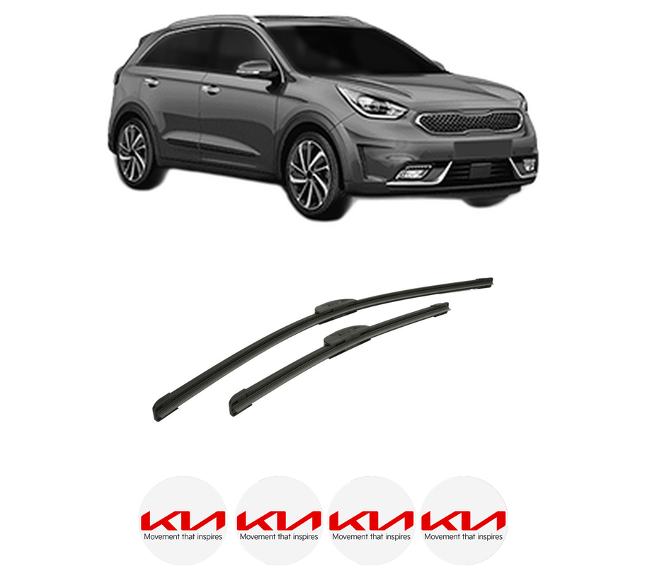 Set stergatoare auto KIA NIRO VAN (DE) din 2016, pentru parbriz auto, 2 bucati, Bosch Aerotwin Retrofit, din cauciuc siliconat rezistent, 4 Stickere Auto KIA
