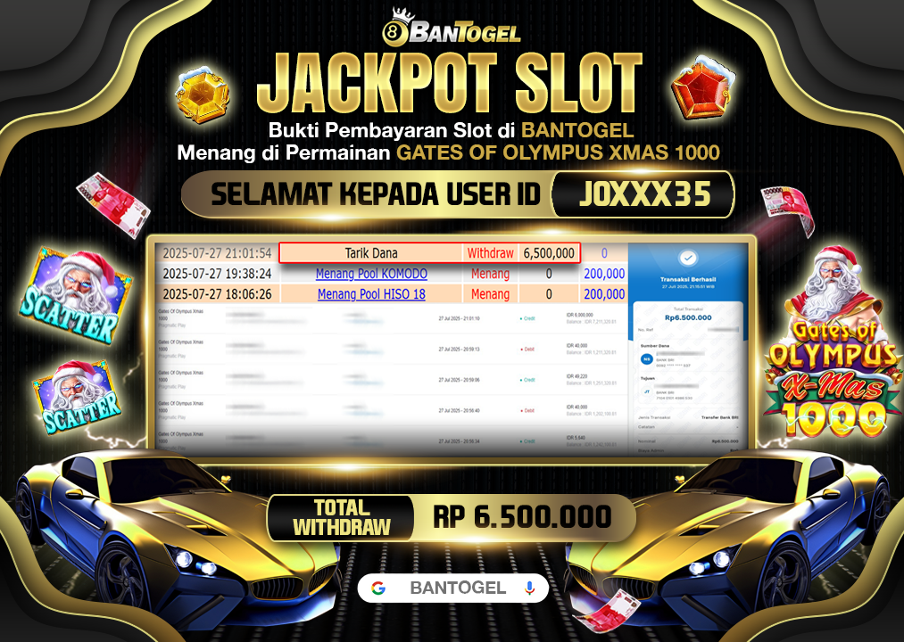 BUKTI JACKPOT LUNAS BANTOGEL