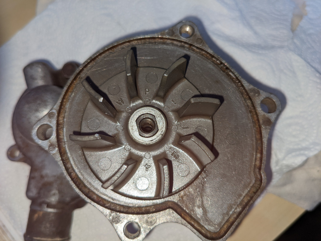 Stuck water pump impeller