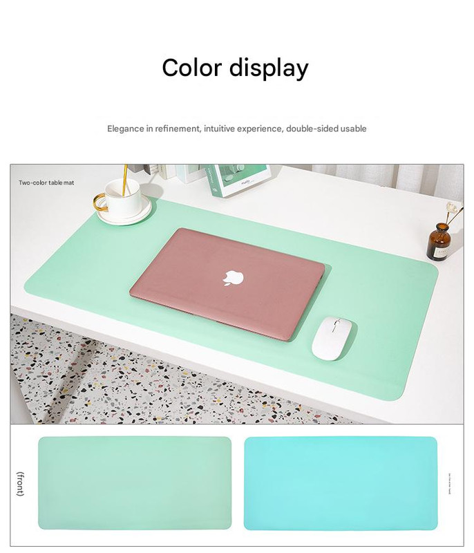 2 PCS Green Extra-Large Leather Table Mat for Study & Work