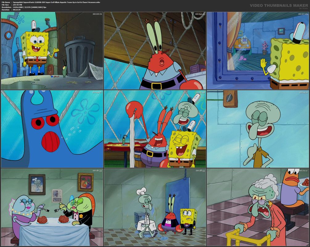 SpongeBob SquarePants S10E08-E09 Super Evil Villain Aquatic Team Up is Go! & Chum Fricassee.mkv
