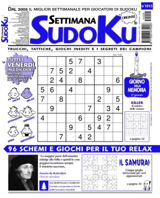 Settimana Sudoku N.1015 - 24 Gennaio 2025