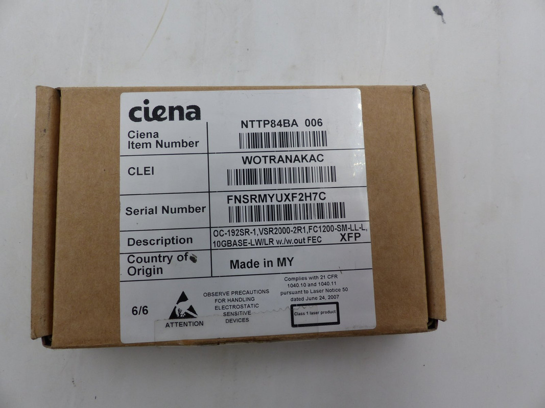 CIENA NTTP84BA 006 FTLX1412M3BCL-N3 CIENA NTTP84BA 006 FTLX1412M3BCL-N3