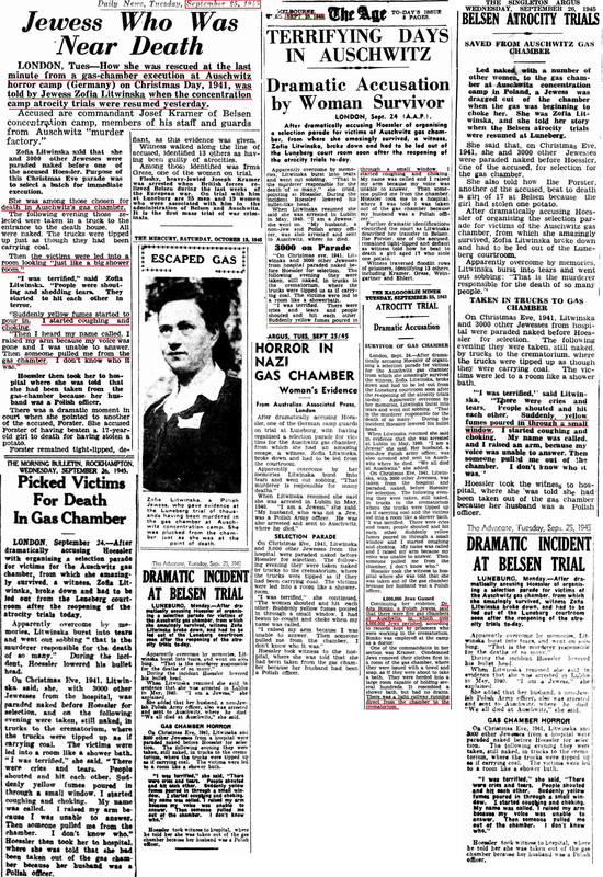 Holocaust - The Daily News - September 1945 - Zophia Litwinska -