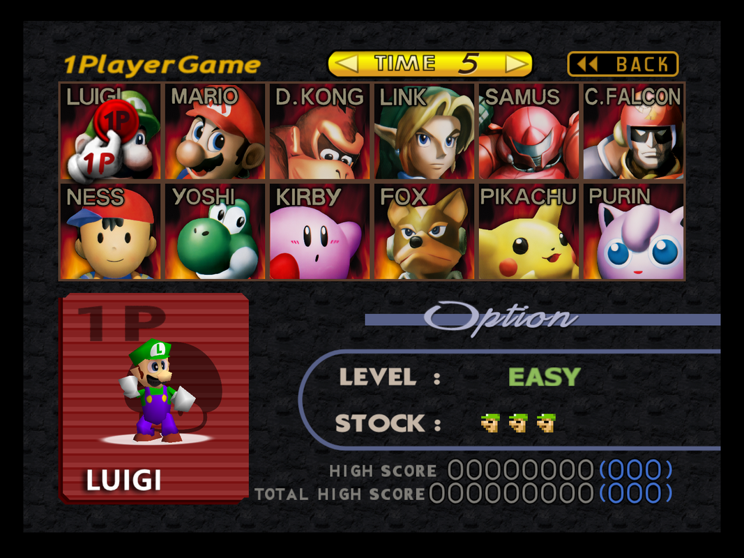 Super Smash Bros com HD textura