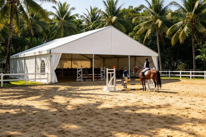 Equestrian theme camp tent for riding experiences and youth summer camps