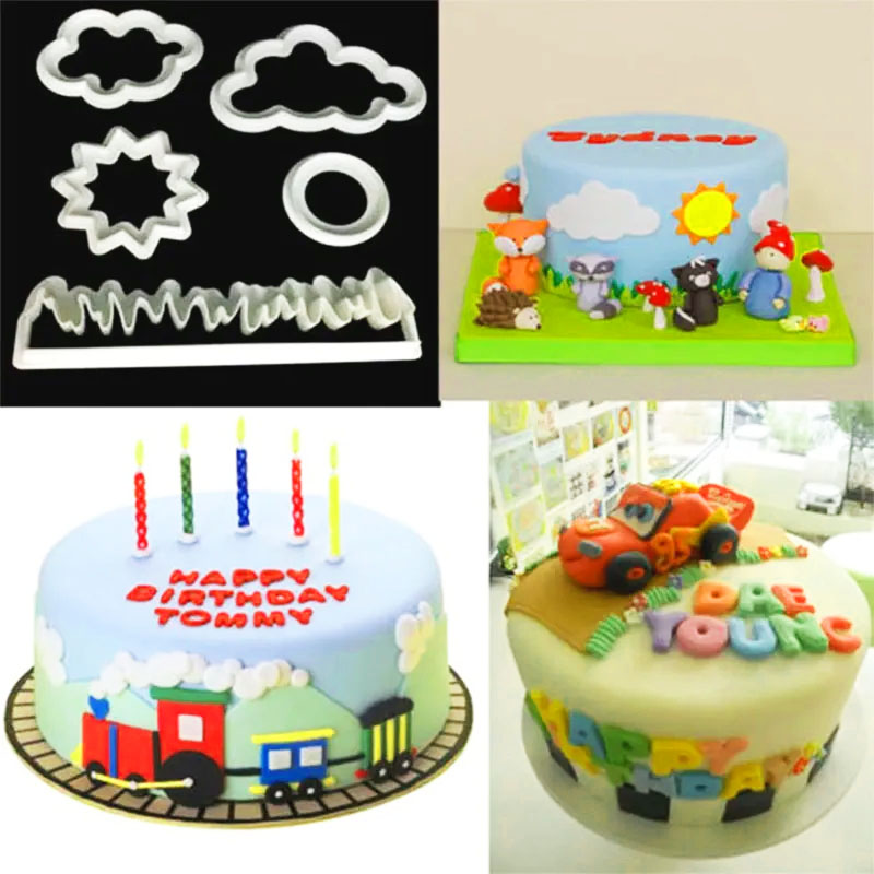 Cortador de nubes para decorar tortas pasta de fondant y galleta